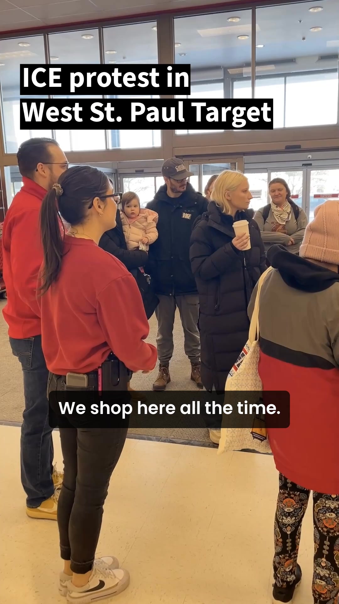 Small group of peaceful protestors talking to the Target manager about ...