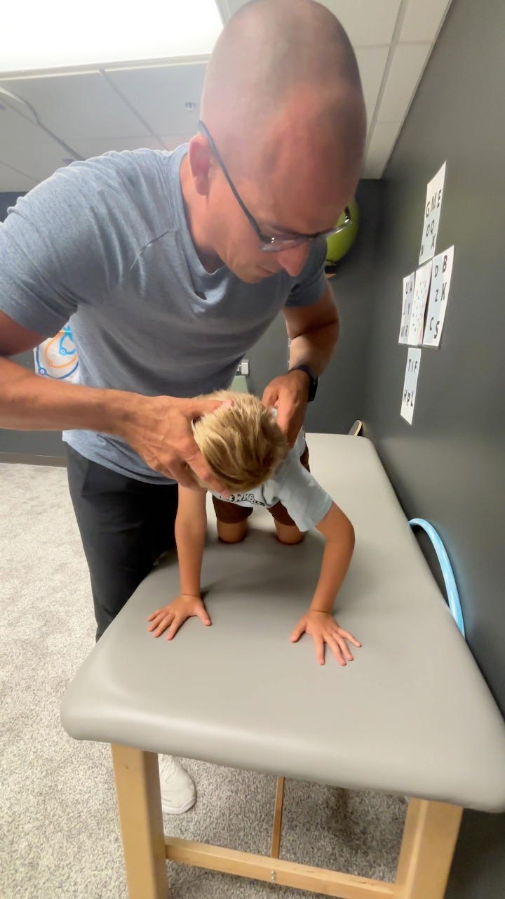 This is a reflex test... It's called the Asymmetrical Tonic Neck Reflex ...