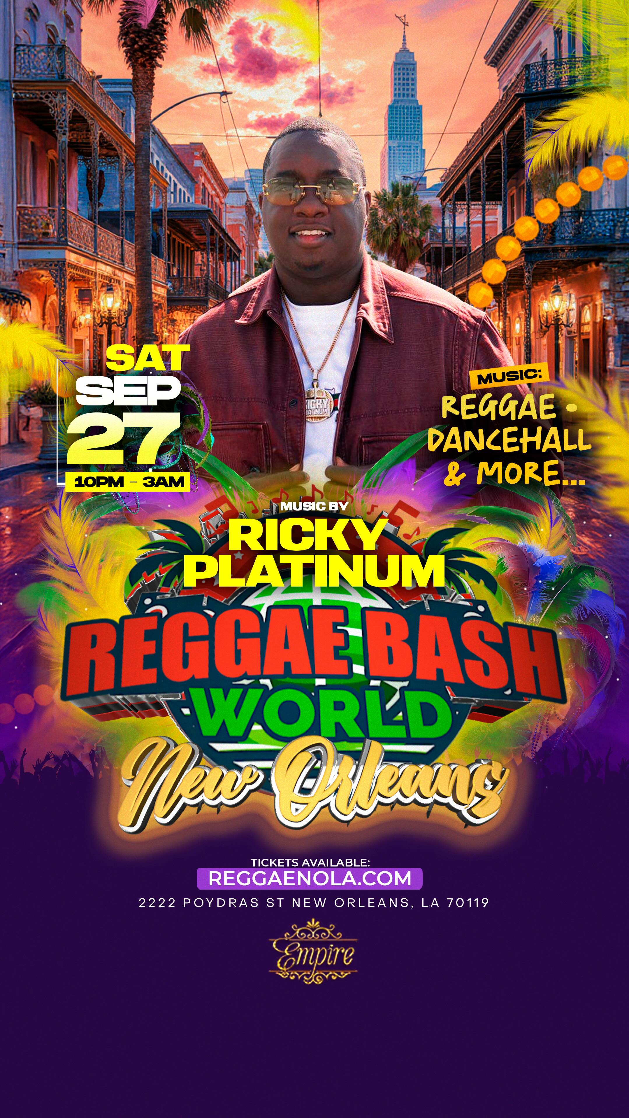 First time in New Orleans ? Limited tickets! Ricky Platinum LIVE 