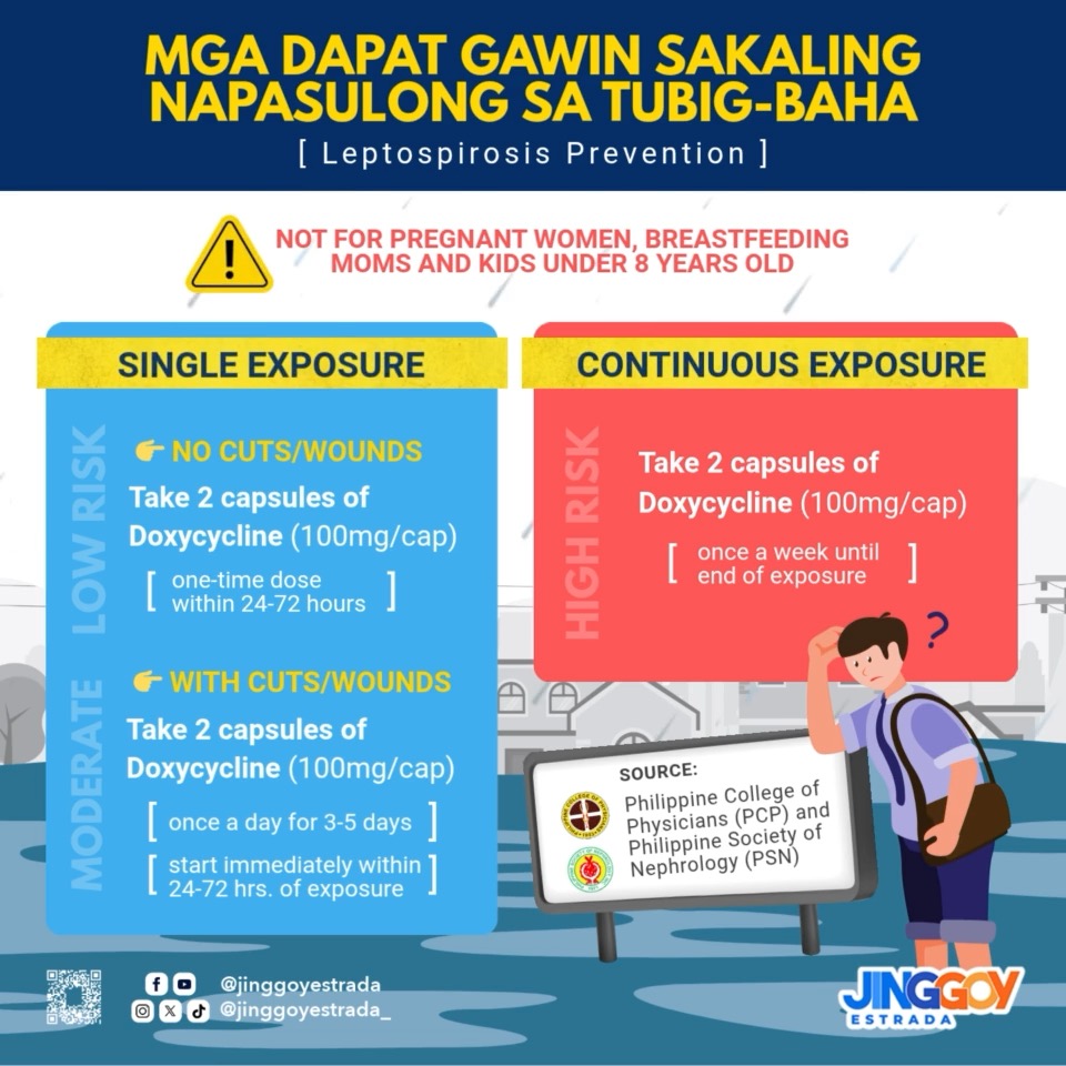 🌧 BAHA NA NAMAN? INGAT SA LEPTOSPIROSIS! 🦠 Kung ay napasulong sa tubig ...