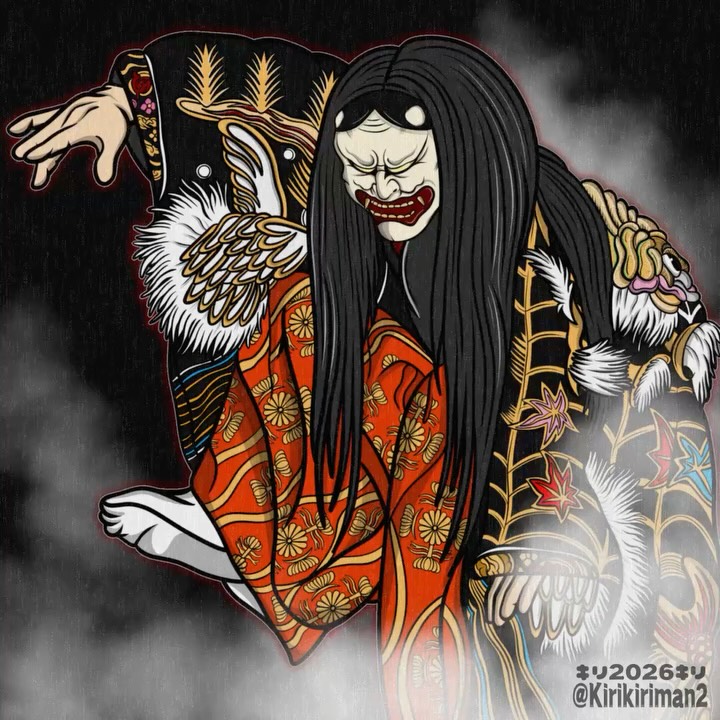 康太郎の切り絵の館 - yellow ogre！！！ #石見神楽 #神楽面 #石州和紙