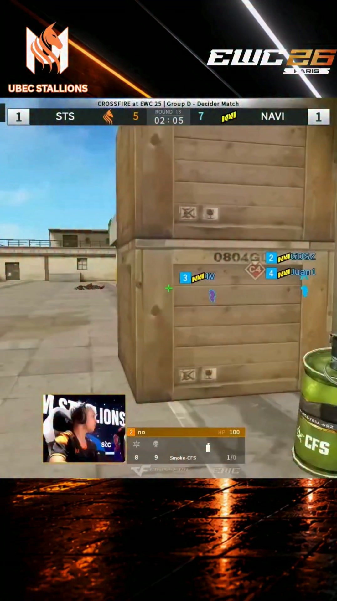 1v4. Down 5-7 against NAVI. Under pressure, STS NO delivered one