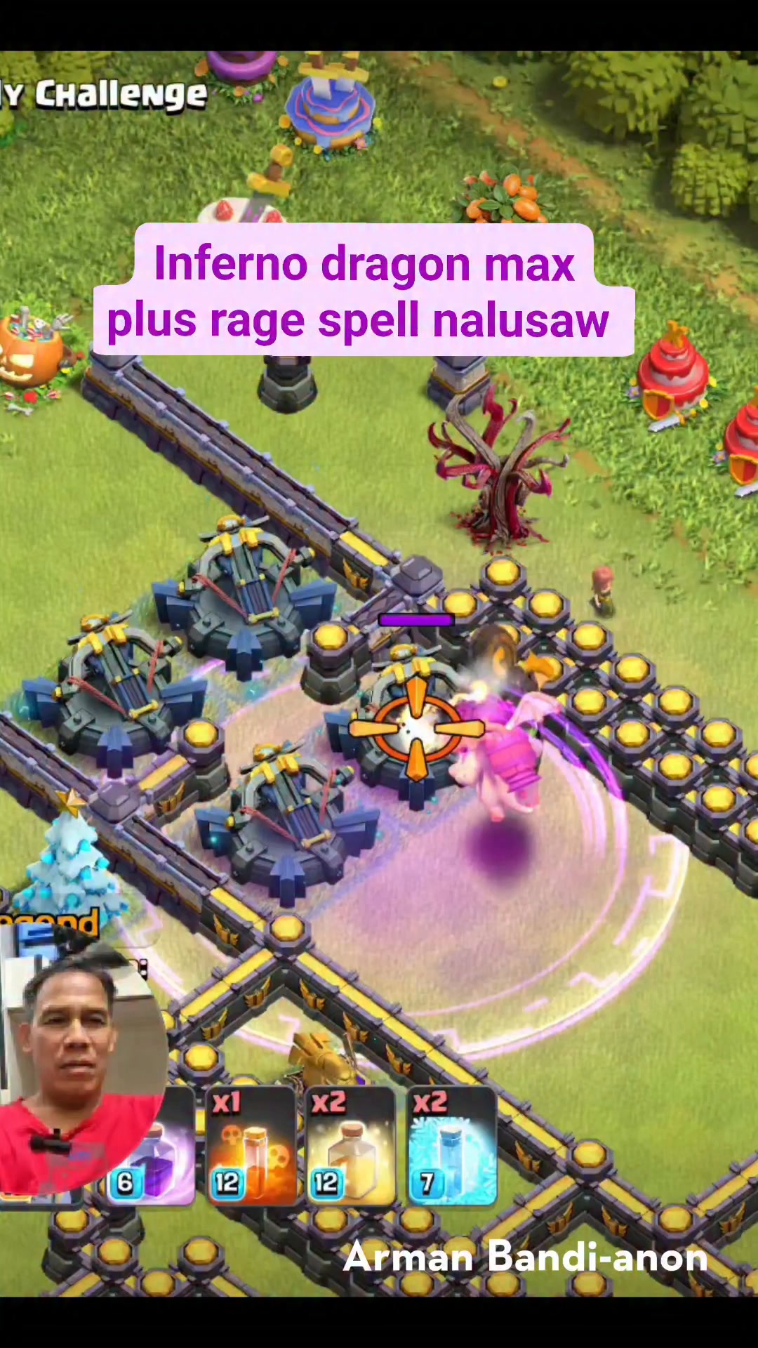 Inferno dragon maxed 4units with rage spell vs the x-bow 4units max ...