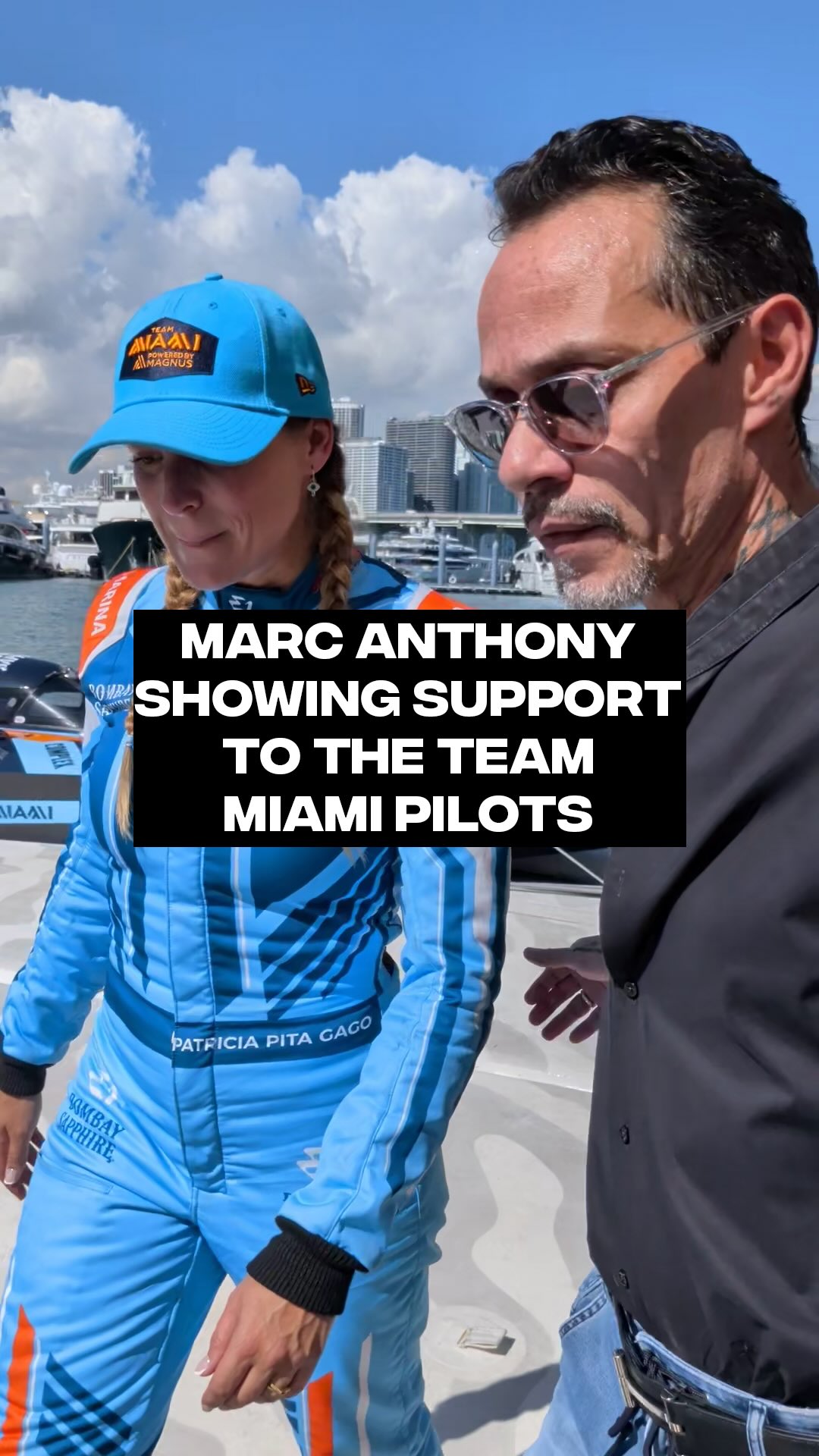 Team Miami owner Marc Anthony pulled up to show support to the pilots ...