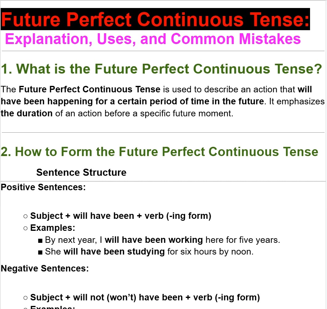 Master the Future Perfect Continuous Tense in 10 Minutes! | English ...