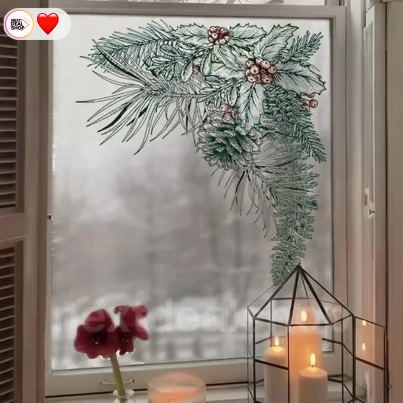 Nature's elegance for your windows! 🌿 These delicate pine and holly ...