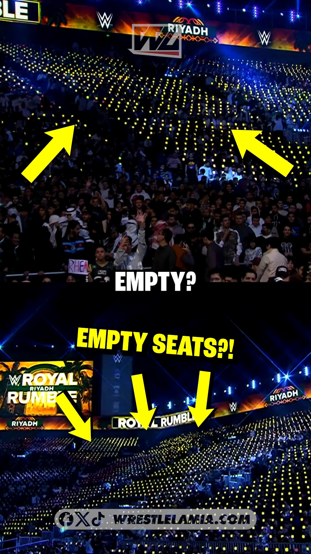 Was the WWE Royal Rumble 2026 crowd half empty? 😳 #wwe #wrestling ...
