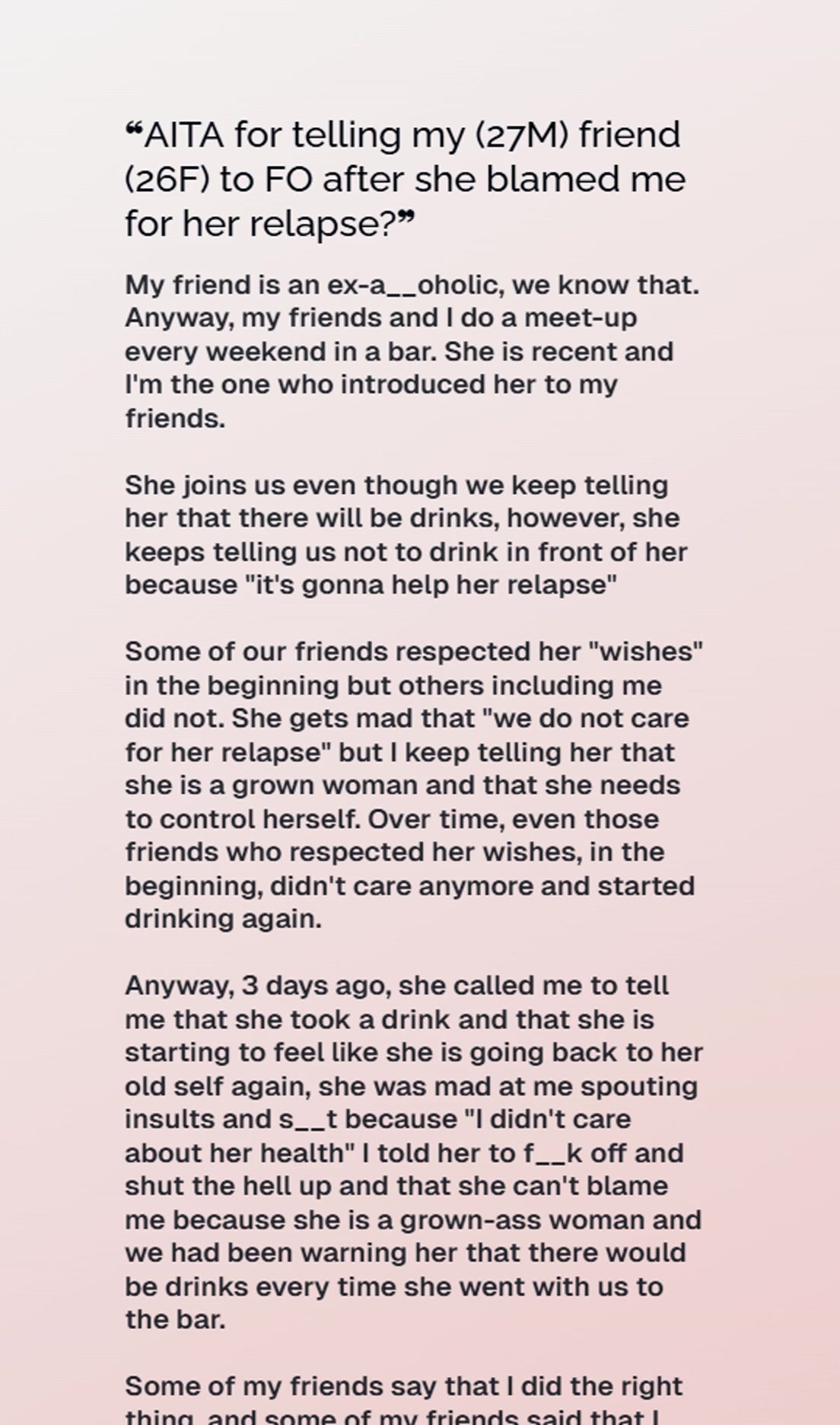 🏭 AITA for telling 😿 my 🚀 (27M) friend (26F) to FO after she 🐗 blamed 😇 ...