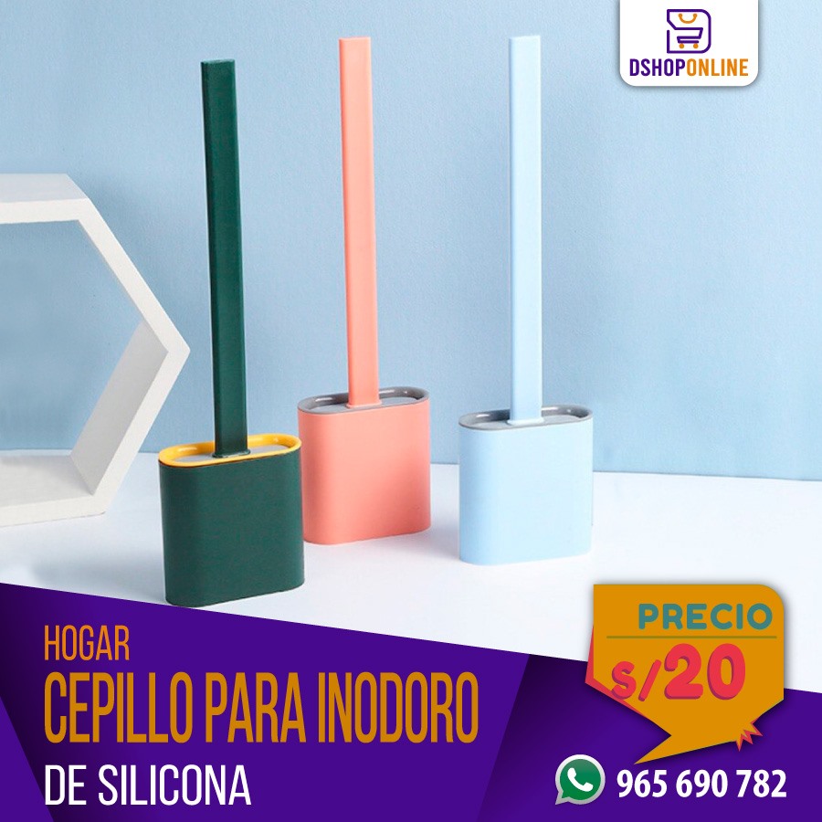 Cepillo De Silicona Curvo Para Inodoro - Flexible, Con Colgador De Pared, Fácil De Limpiar Y Antihigiénico