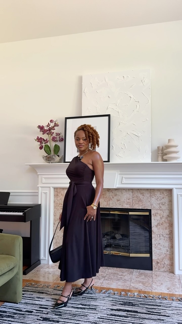 flattering black dress ✨ AMAZON FINDS ✨, This gorgeous midi from Amazon is such a flattering, timeless find! The silhouette beautifully complements your curves, with a fit that feels feminine, comfortable, and Option:Yes Headband cheap prom dress 15 Celebrity-Approved Birthday Outfit breathable fabrics ensure a