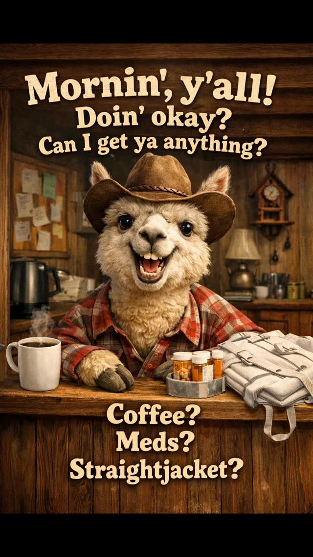 Mornin', y'all! Doin' okay? Can I get ya anything? Coffee? Meds ...