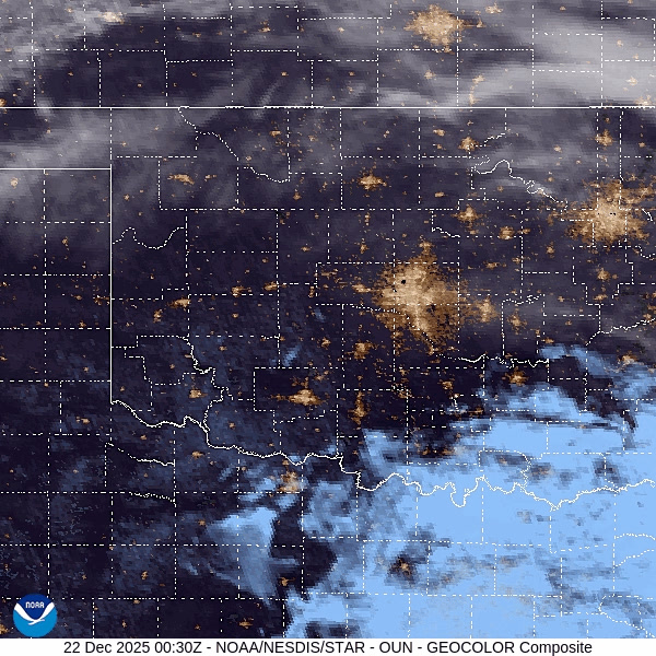 10:40 PM - Stratus clouds (lighter blue color) are spreading across ...