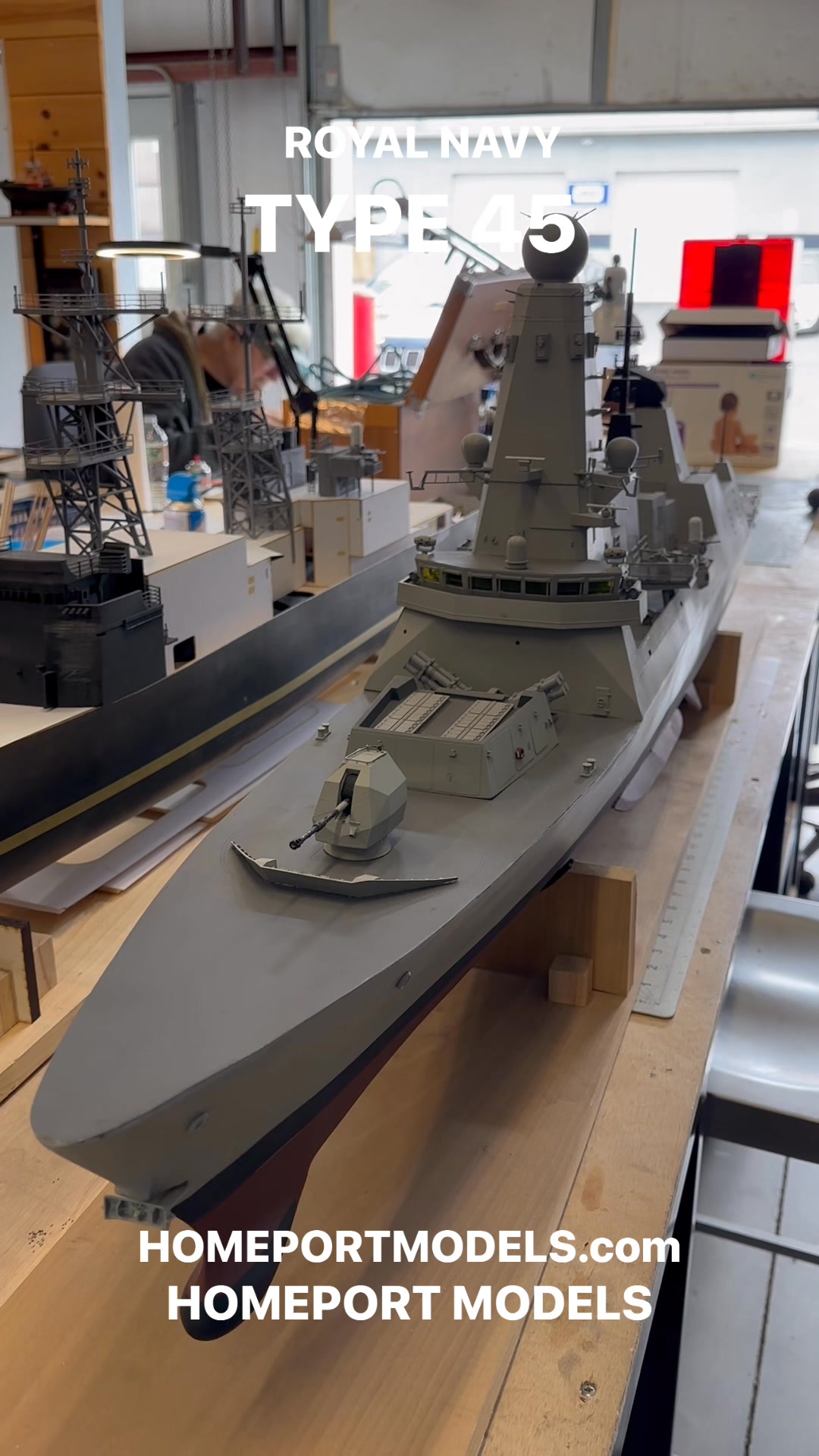 What destroyer model is suitable for radio control and 36 inches long?