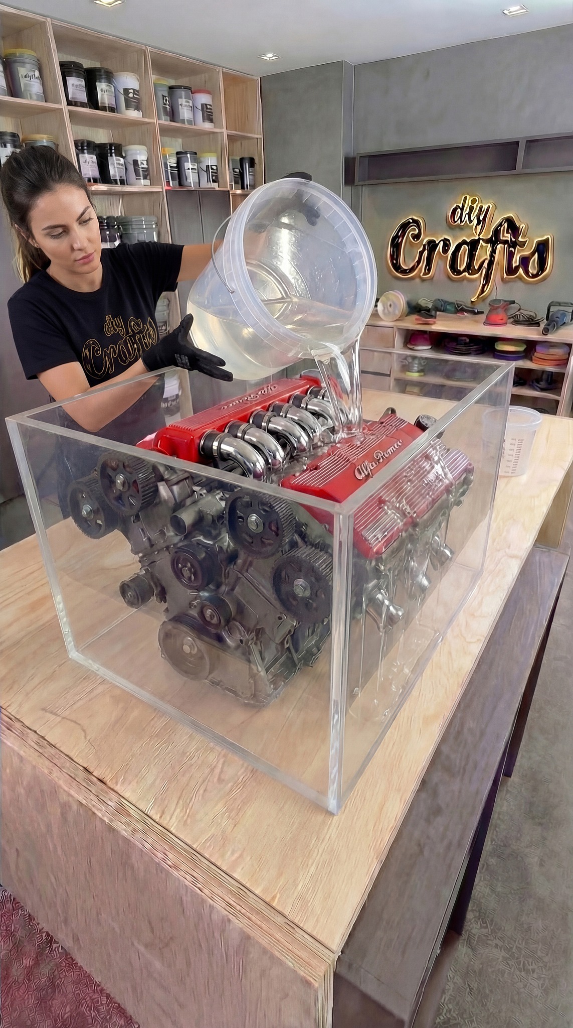 Car Engine Embedded in Clear Epoxy Table | DIY & Crafts | Facebook