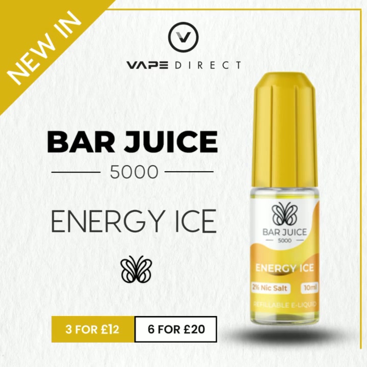 energy vape juice Ice Nic Salt by Bar 5000 is a distinct energy drink flavour, notes of mixed berries and fizz are complemented throughout by an icy menthol exhale., This nicotine salt e-liquid is Flavors:Peach Ice + Blueberry Ice + Rainbow Candy + Lemon Sour Orange Custard Monster Swirl Blueberry POTV Lobo Starter Vaporizer Kit