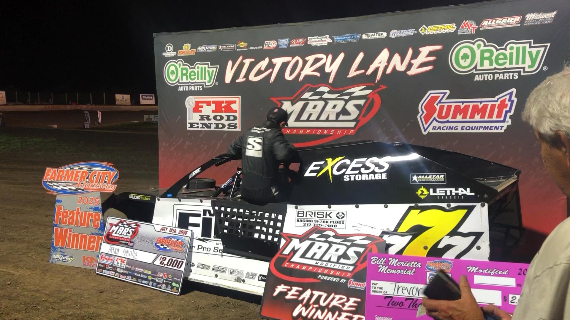 Trevor parks his Rhyne Powered/Lethal Chassis #777 in Victory Lane ...