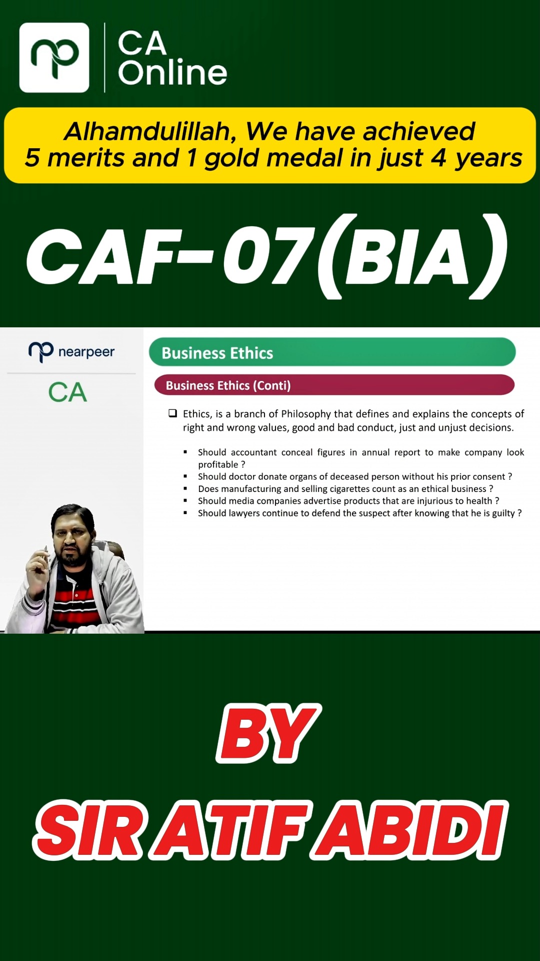 CAF 07 Business Insights Analysis | Business Ethics | Sir Atif Abidi ...