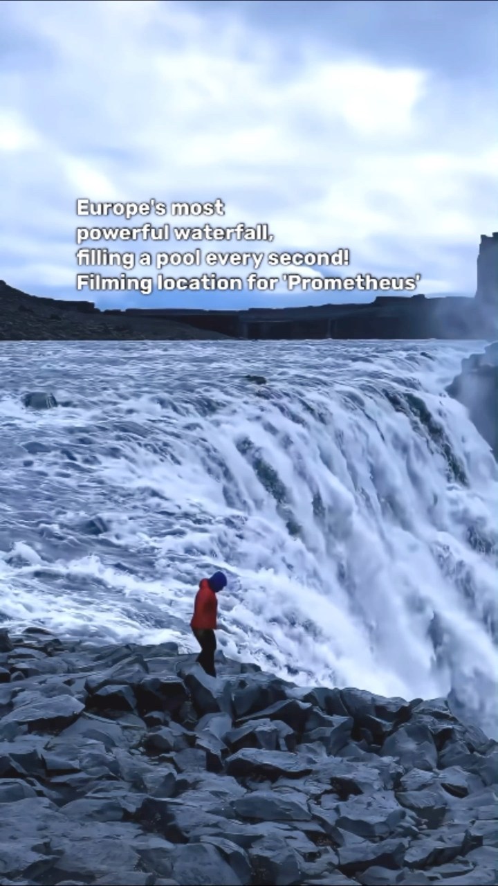 Europe's most powerful waterfall, filling a pool every second! Filming ...