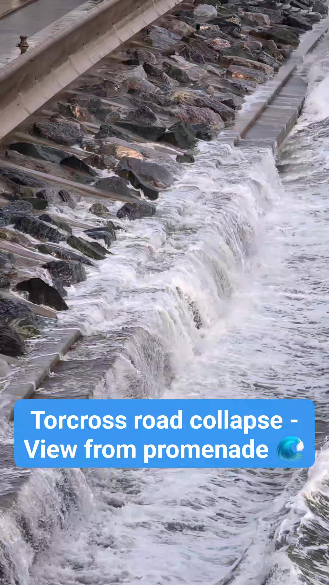 🌊 TORCROSS ROAD COLLAPSE – VIEW FROM PROMENADE 🌊 Giant waves continue ...