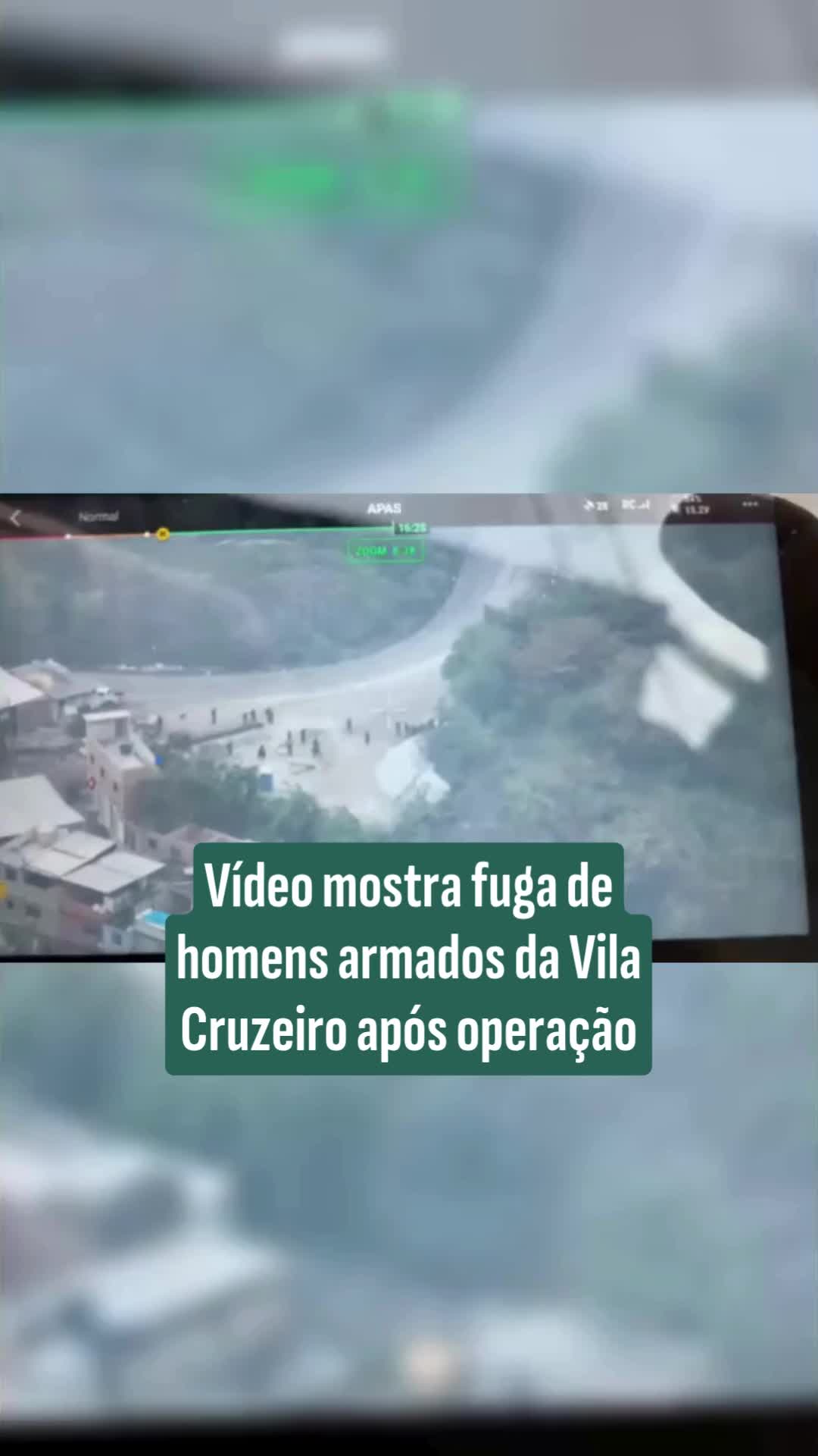 Um vídeo feito por um drone da Polícia Militar mostra o exato momento ...