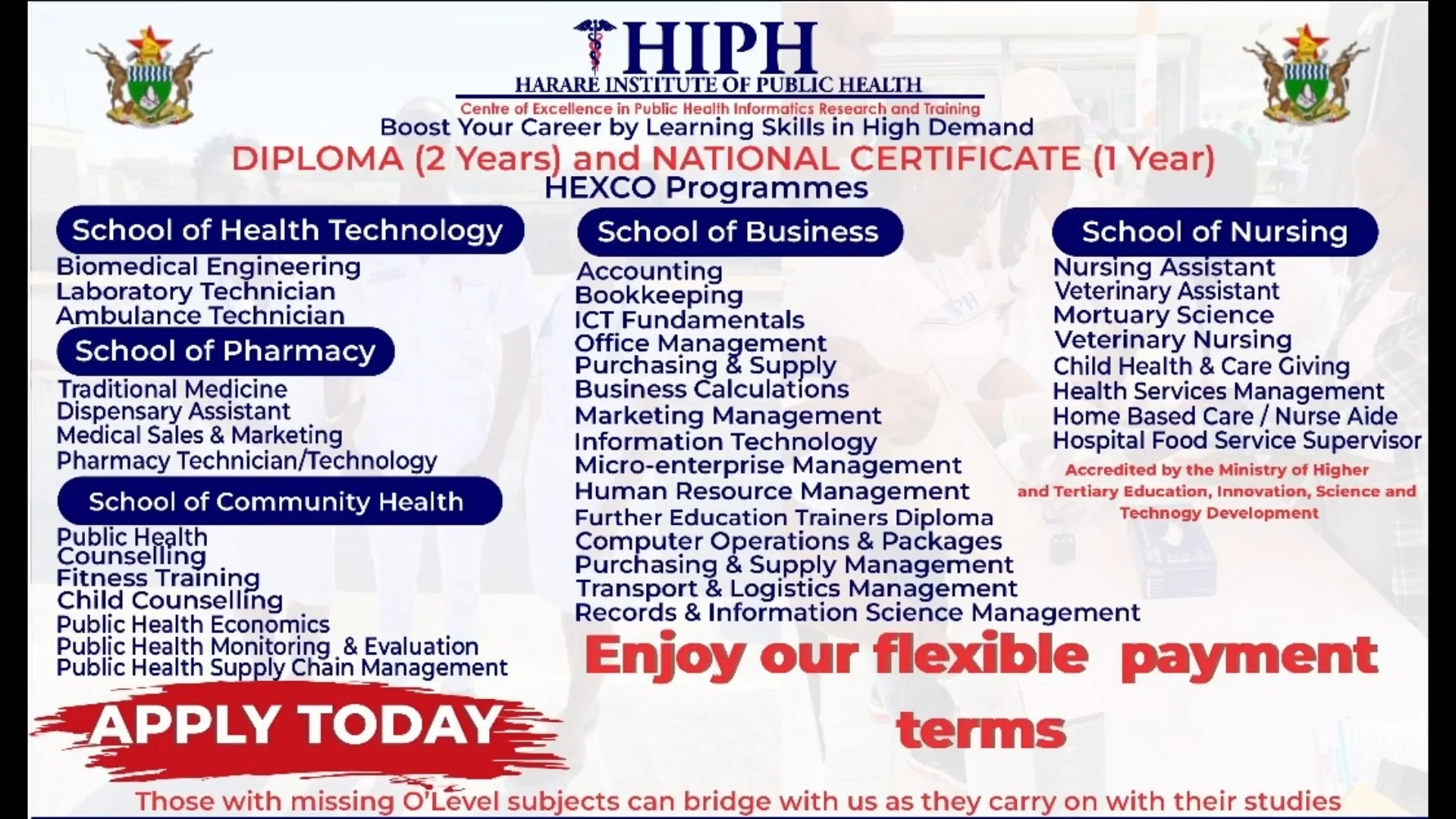 June 2024 intake is... - Harare Institute of Public Health | Facebook