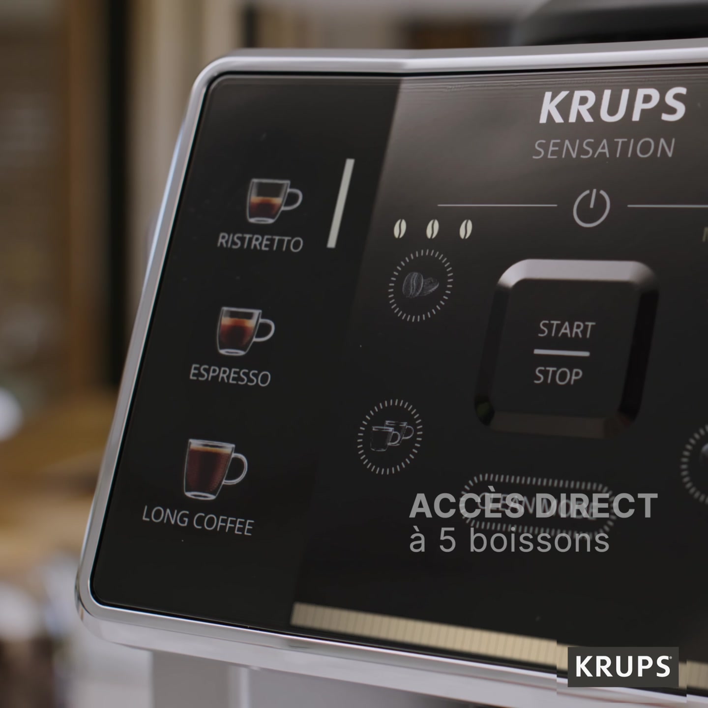 Machine à Café Krups Sensation Lait M50 - Café En Grains Avec Mousseur Lait Automatique - 6 Recettes Dont Cappuccino Et Latte - Silver
