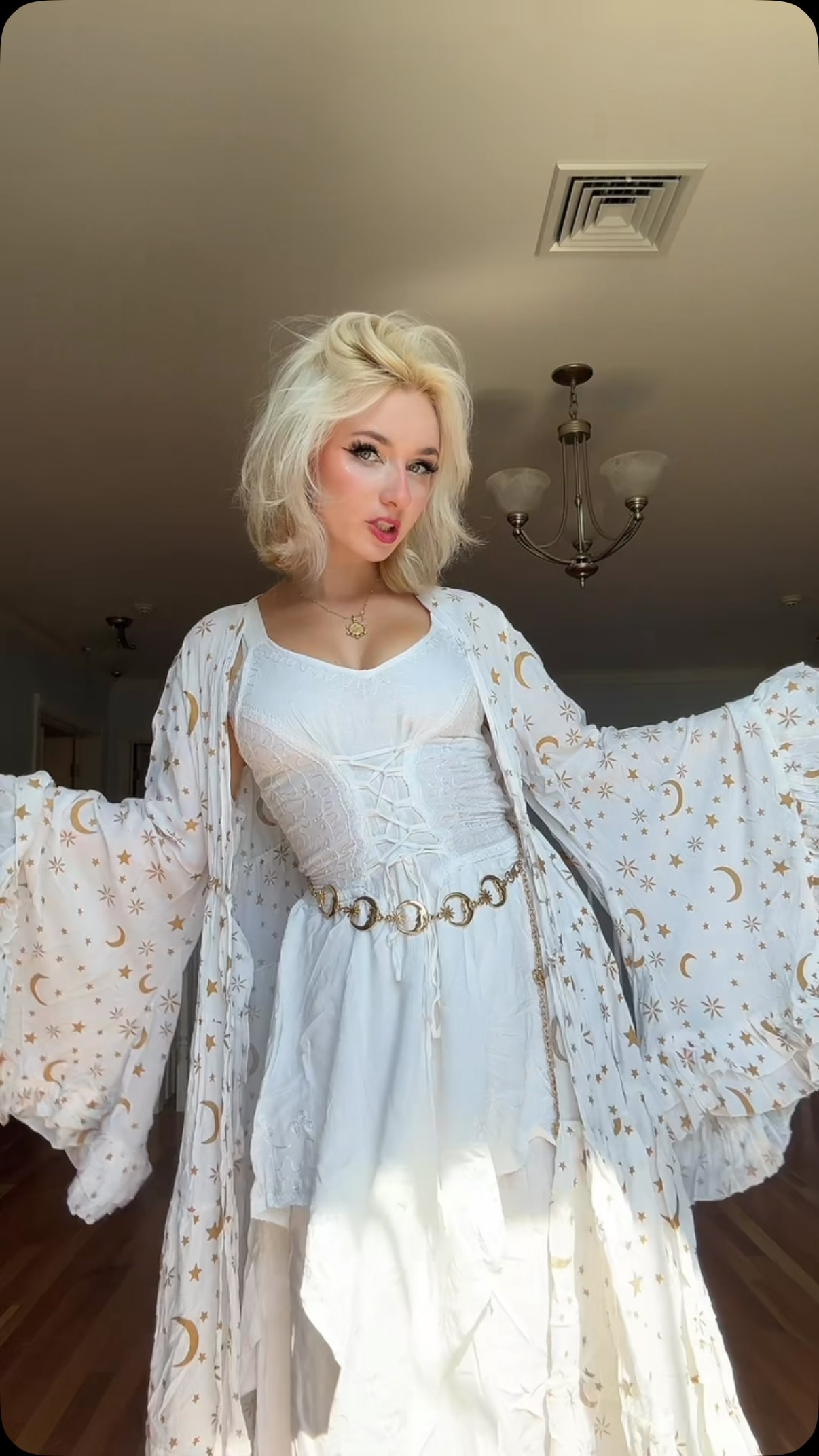 long sleeve princess wedding dress Silver Fairy with Puffy Sleeves Shiny Powder Blue Tuxedo style-number: KU6D15 creating an airy Size:Medium- 10