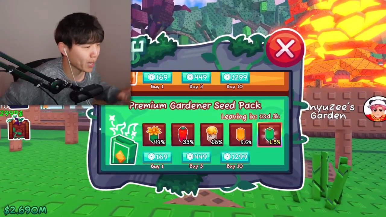 Gifting everyone in grow a garden #roblox #meenyu