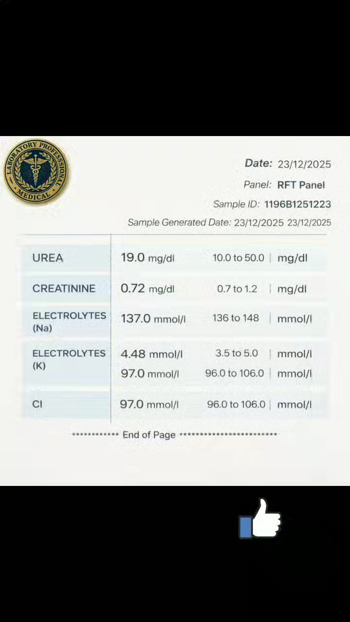 RFT - Renal Function Test report explanation. #bloodymary # ...