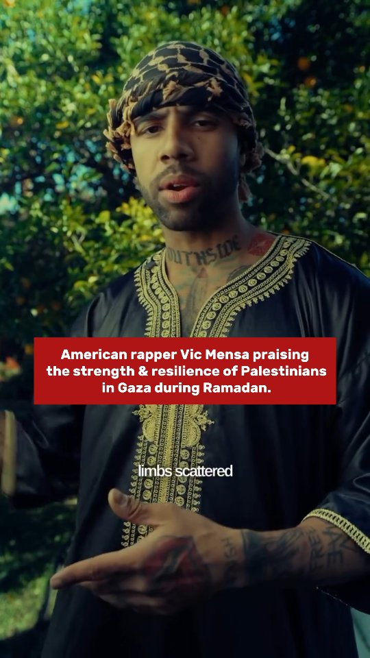 American rapper Vic Mensa ( @vicmensa ) praising the strength and ...