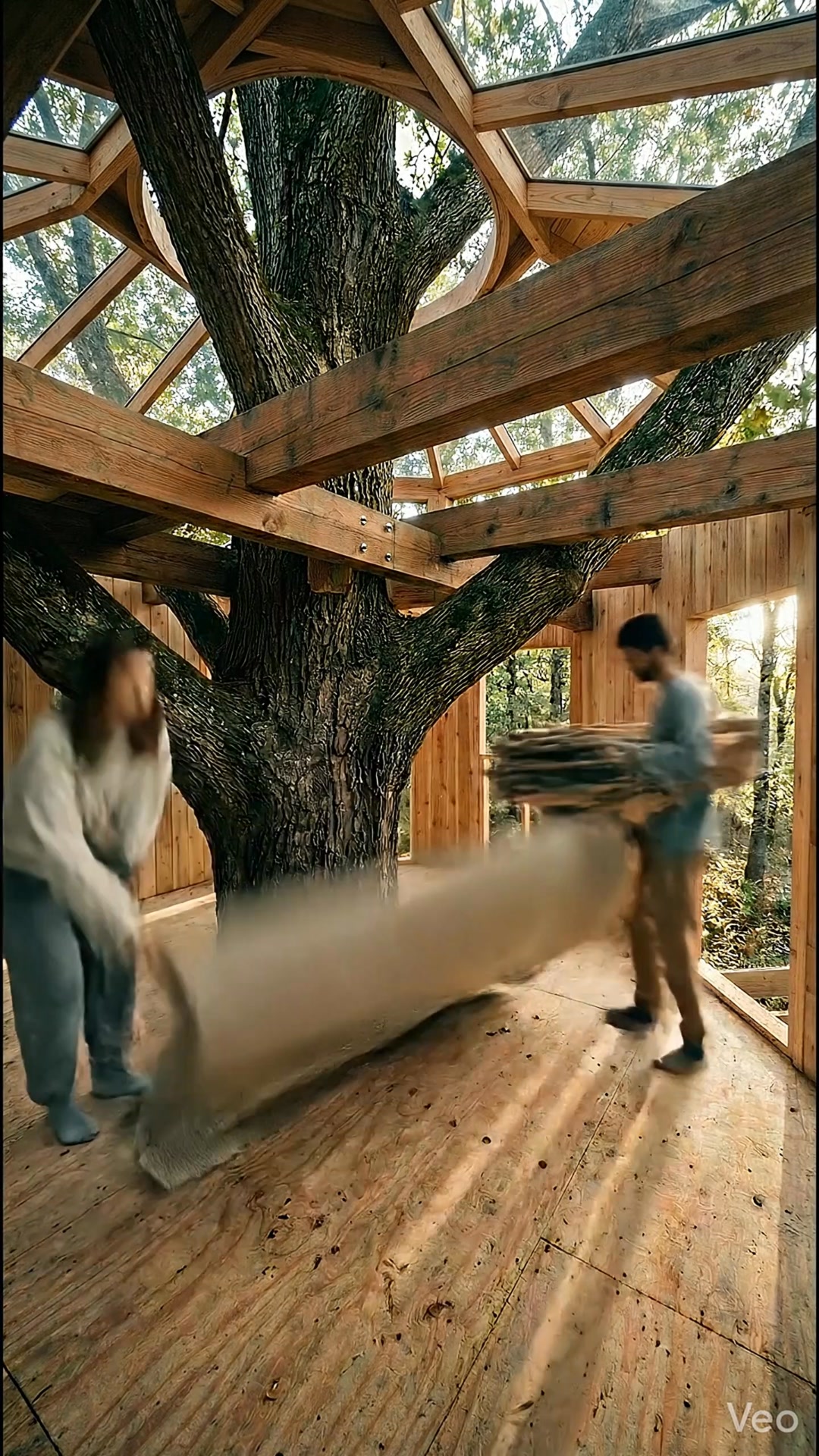 🌳 Dream Treehouse Transformation From raw construction to a cozy forest ...