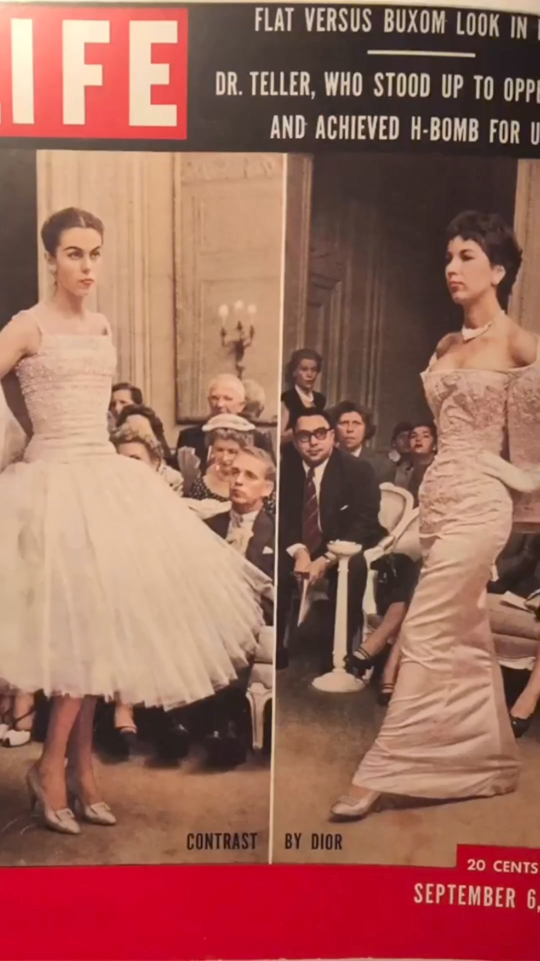 Dior's H-line silhouette in 1954 haute couture