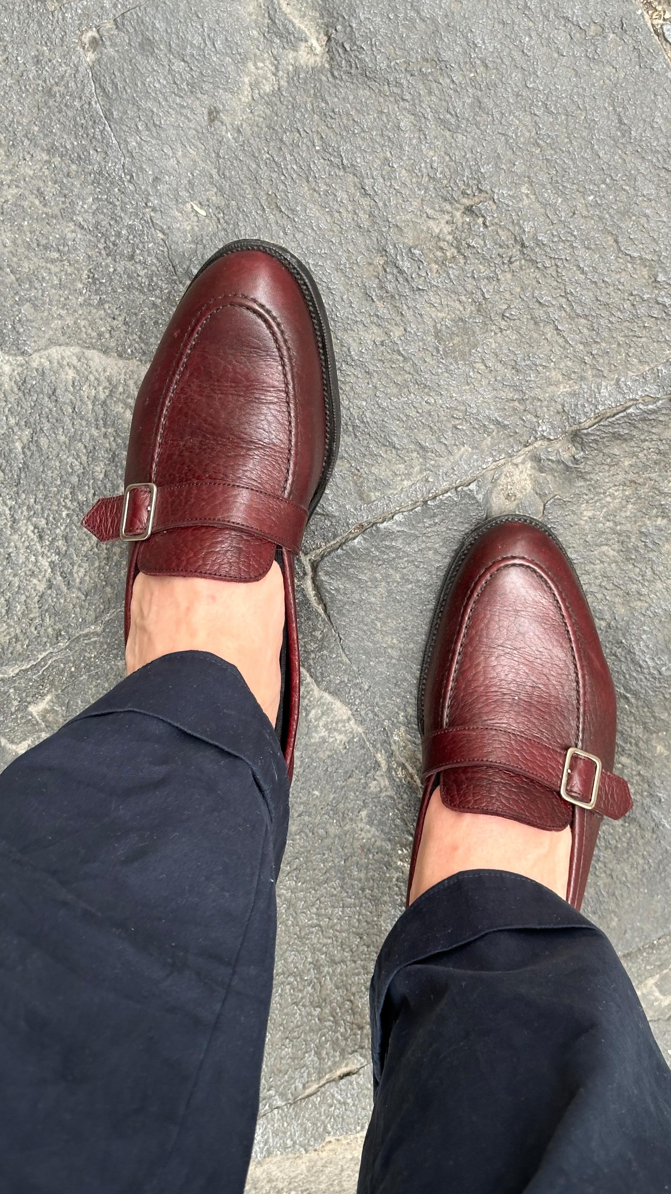 The Edward Green Horton, 184 last, aubergine London grain, unlined
