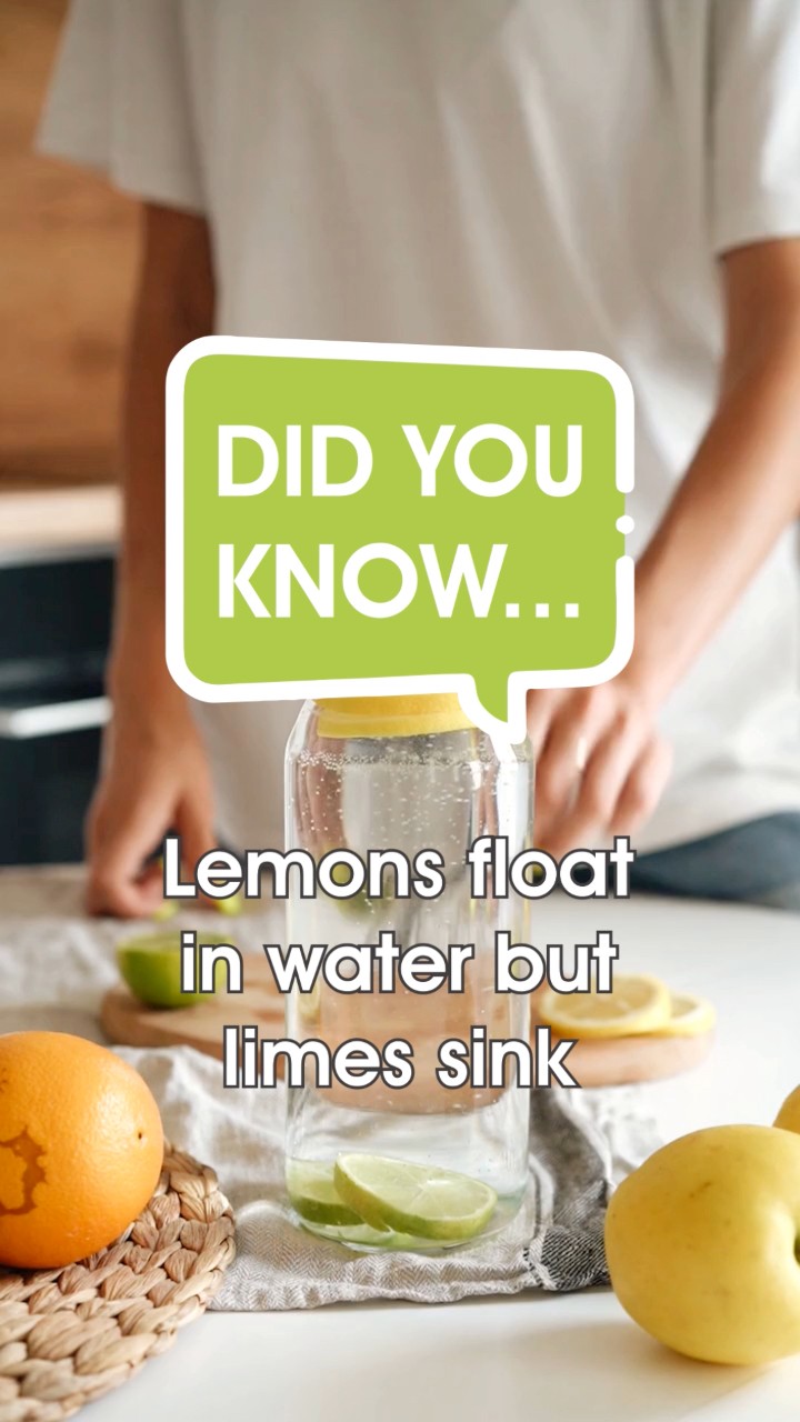Did you know? Lemons float because their thick, porous rind traps air ...