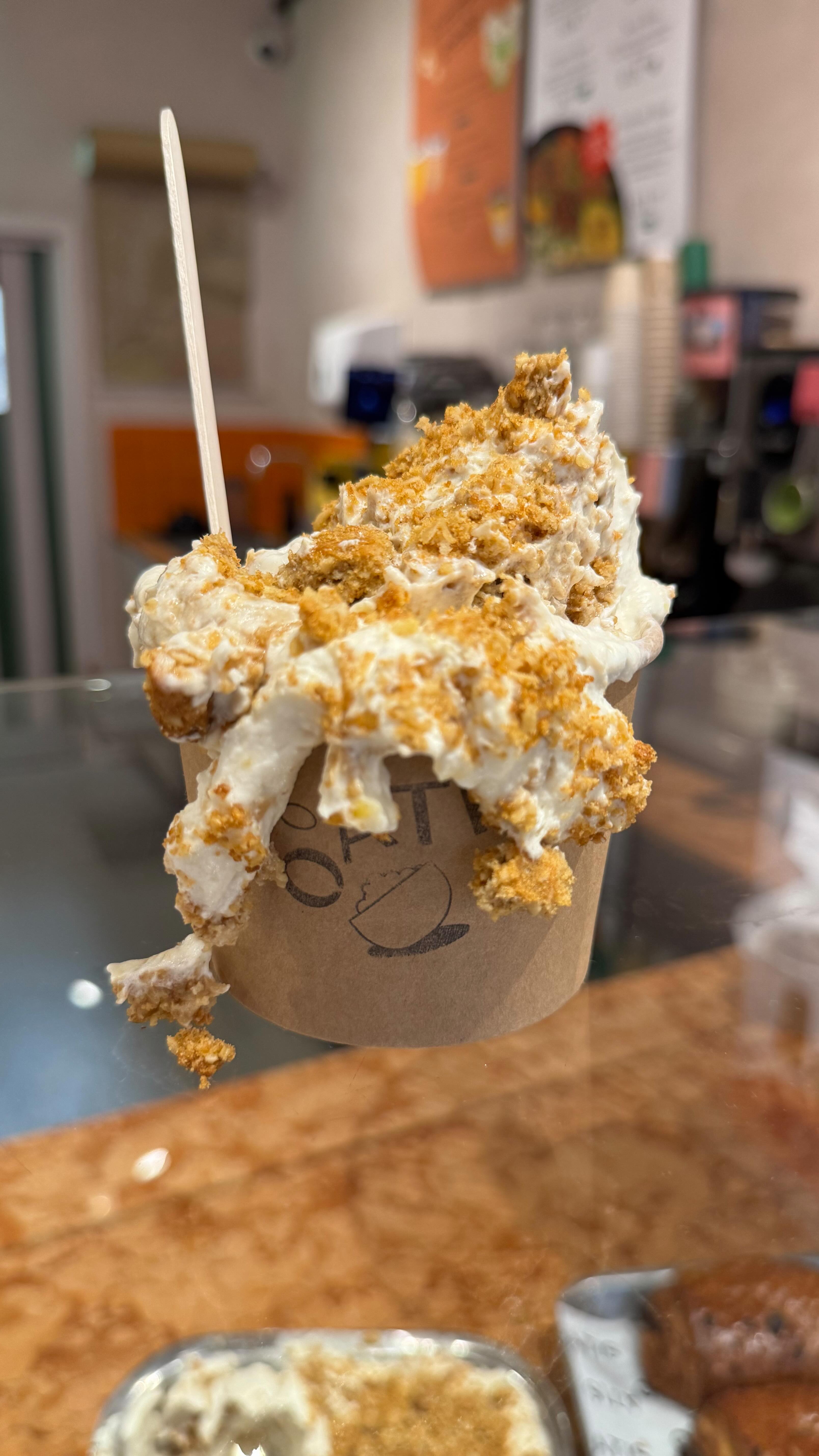 we launched the very first oat based banana pudding in the UK!! Vegan ...