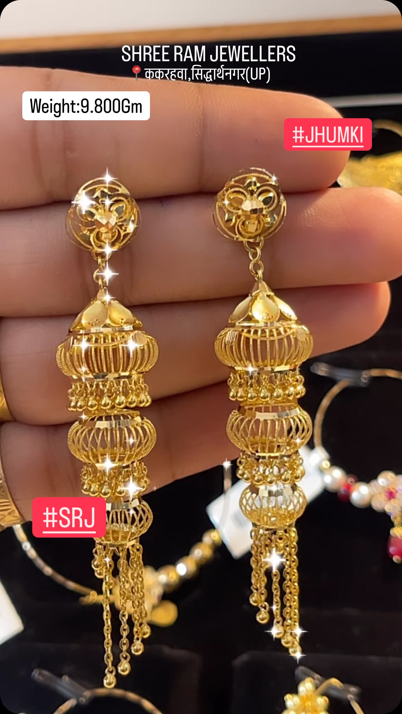 Madrasi #jhumka in 18k gold with weight #jhumka #earrings #jewellery  #oxidisedjewellery #jhumkas #jhumki #jhumkalove #indianjewellery  #germansilver #fashion #necklace #germansilverjewellery #jhumkis