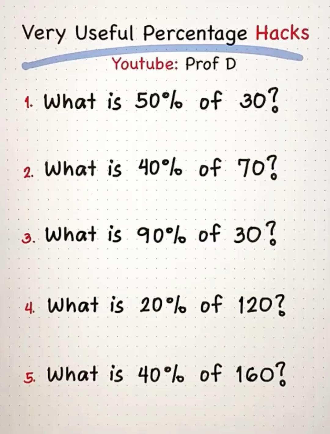 Percentage Hacks Everyone Should Know | Prof D | Facebook