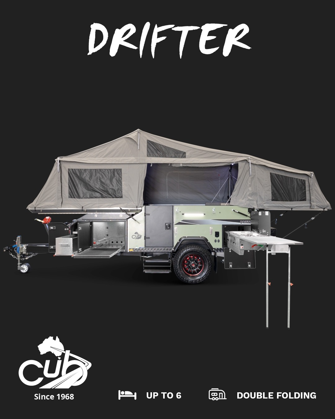 The iconic CUB Drifter. The only Australian made double fold camper ...