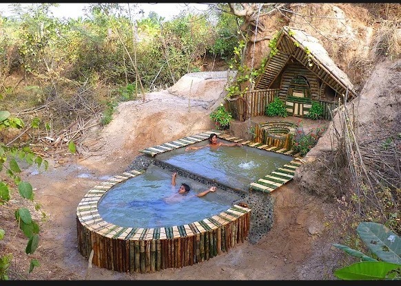 Full Video Build Beautiful Swimming Pool Secret House Underground Using ...