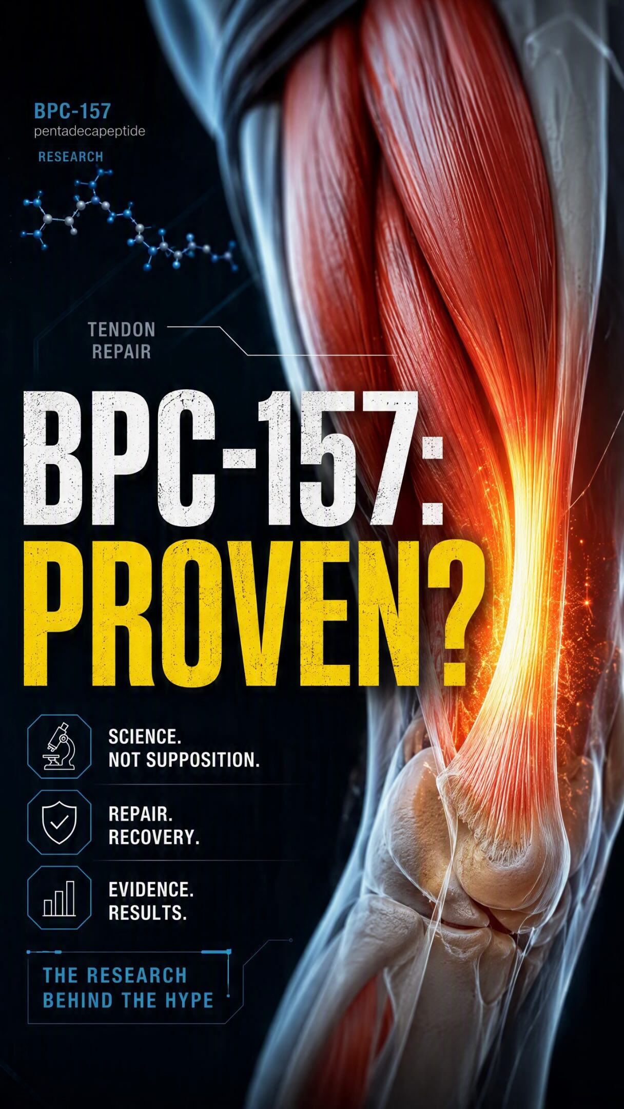 bpc 157 for tendon healing evidence BPC-157 remains investigational, and human is still limited. But the conversation is evolving. Most of the interest around BPC-157 has come from preclinical and animal r Order High Potency Vitamin Thymosin Vial Size:30ml Vial