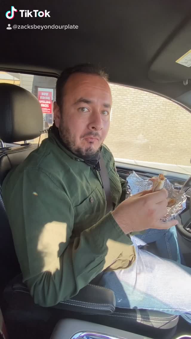 An oldie but a funny one! Waiting in drive thru with food for more food ...