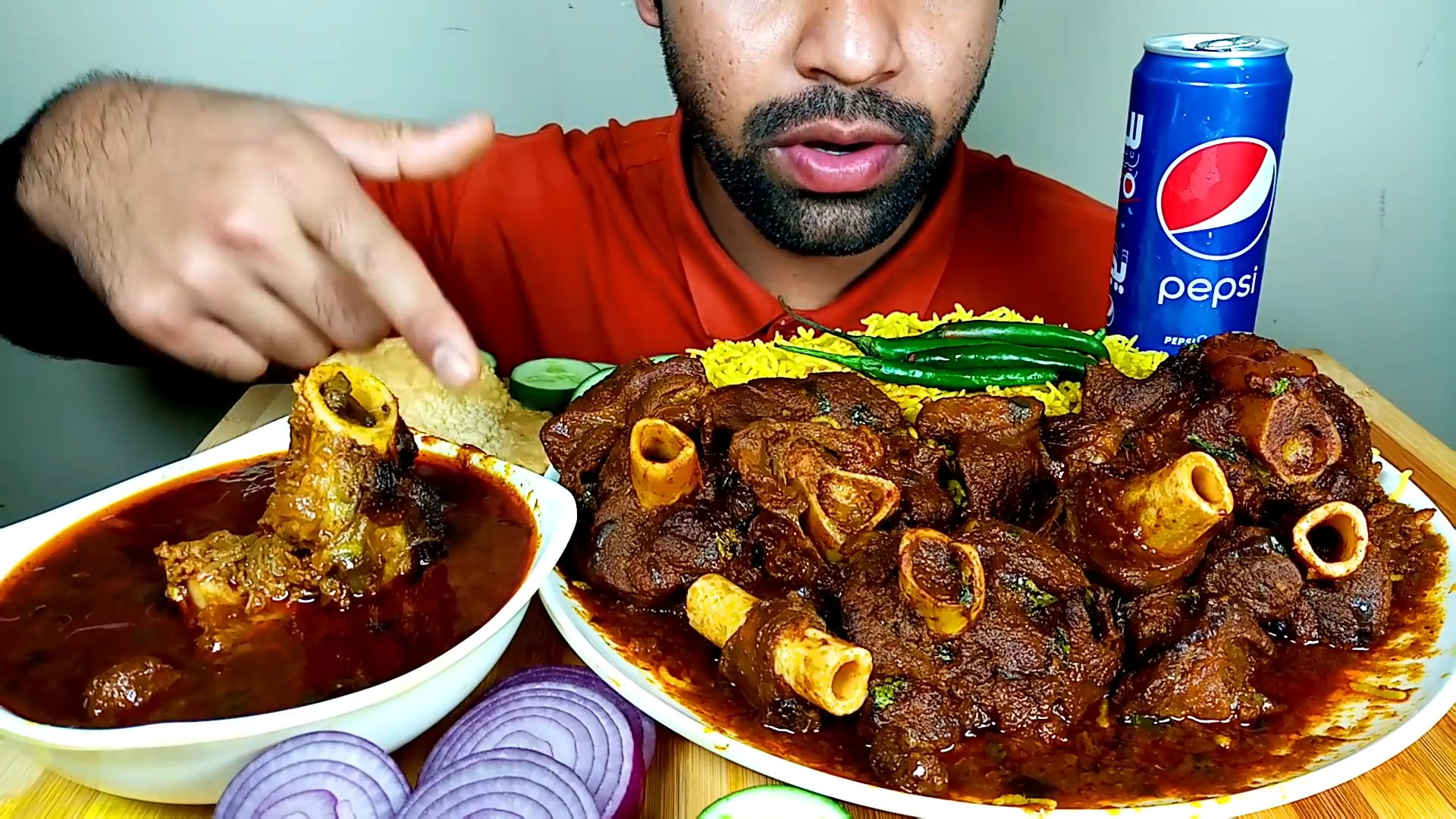 HOW CAN EAT EXTRA SPICY MUTTON CURRY WITH YELLOW RICE #hungryPIRAN ...