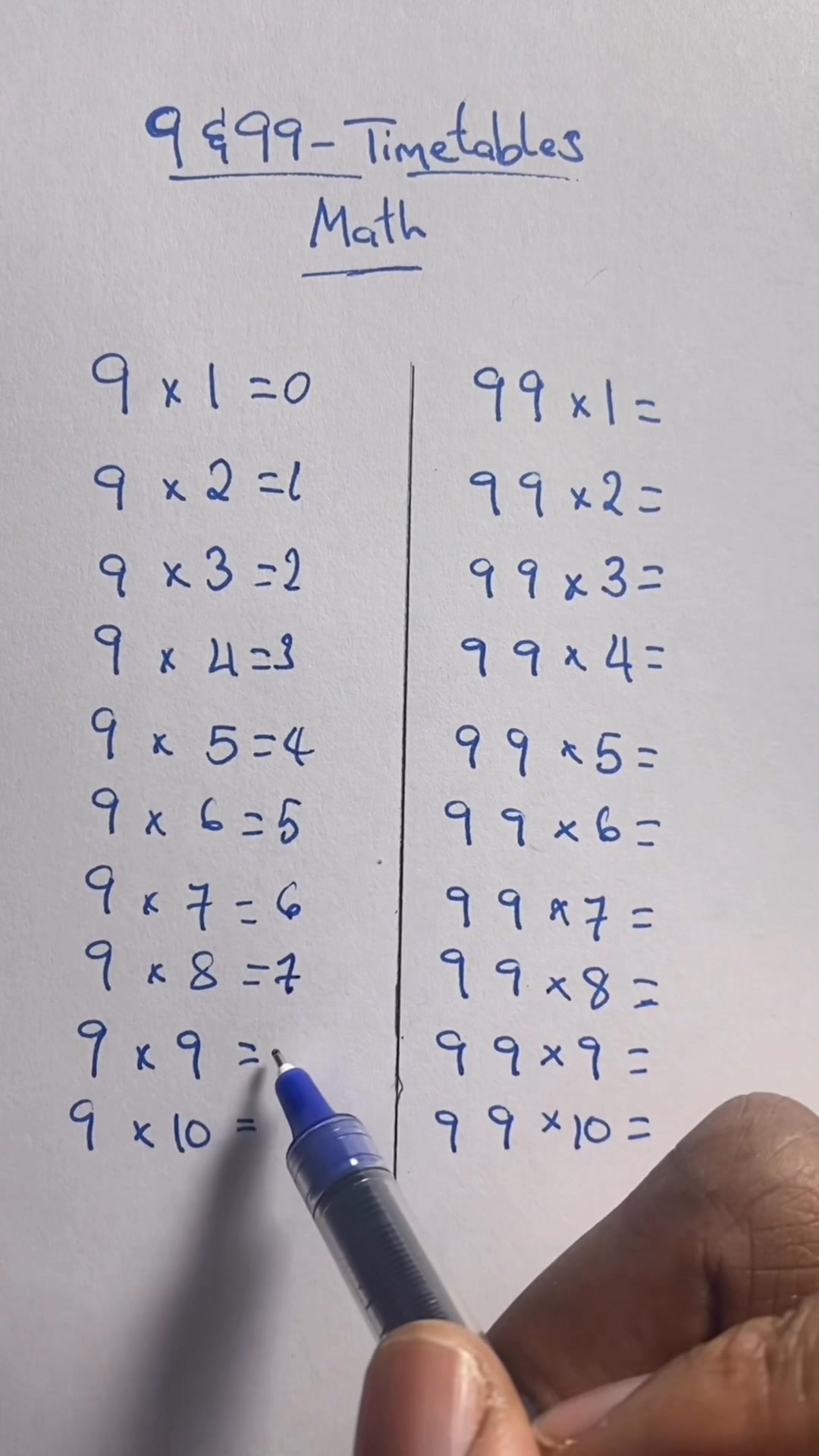 9&99 - Timetables Math made fun and easy #mathisfun #MULTIPLICATION # ...