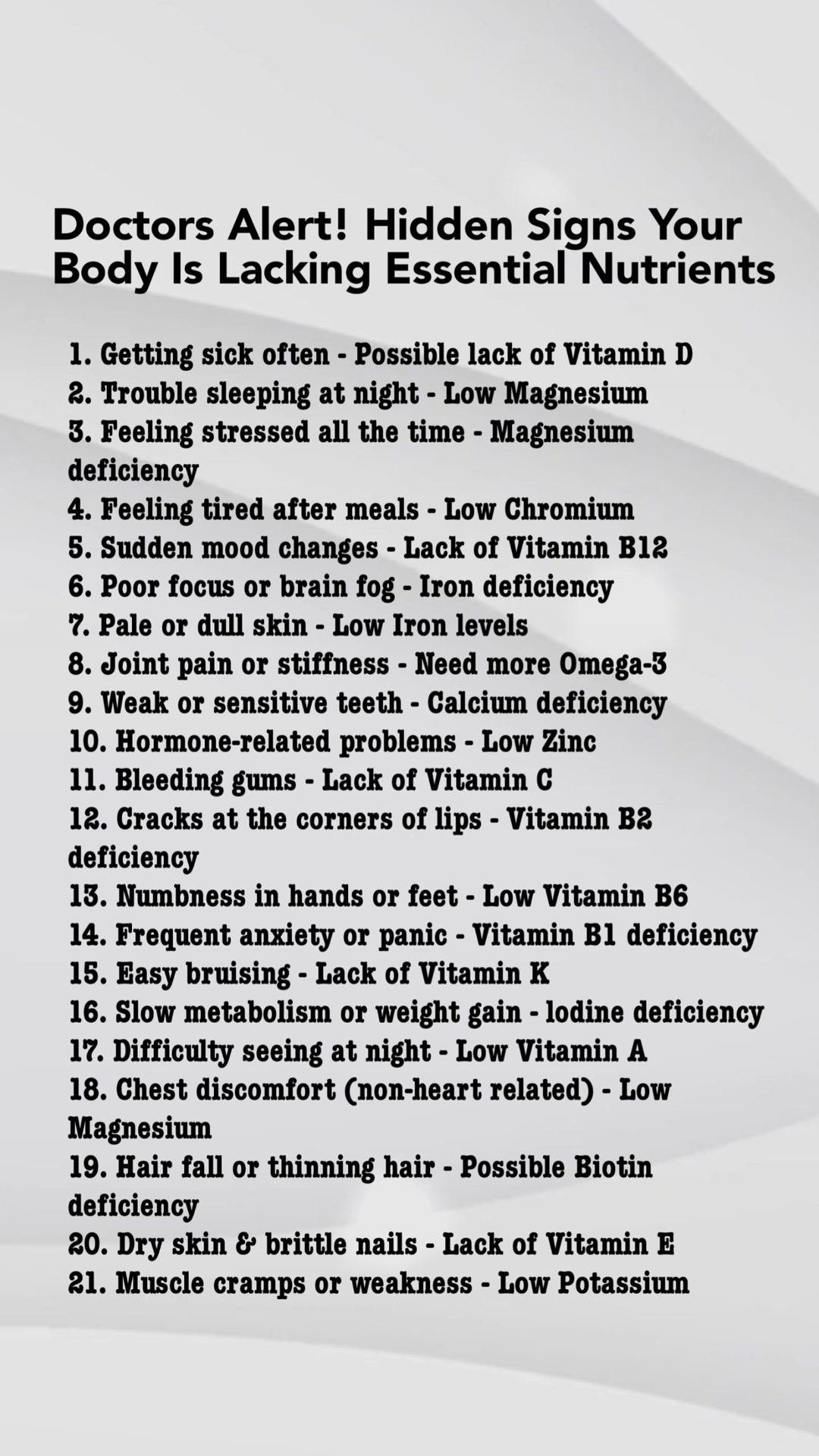 Doctors Warn: Your Body Shows These Signs When Nutrients Are Missing # ...