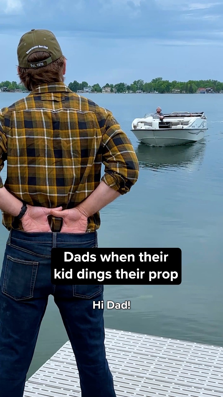Dad's Reaction When Kid Dings Boat Propeller Trim Up Mixup