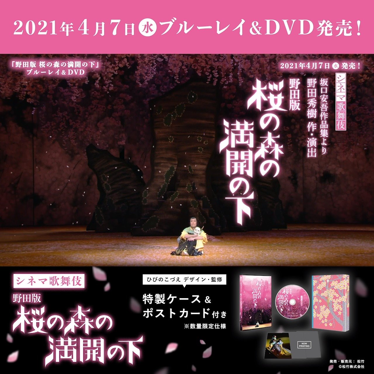 松竹ホームエンターテインメント シネマ歌舞伎 野田版 桜の森の満開の下 4 7 ブルーレイ Dvd発売決定 Facebook