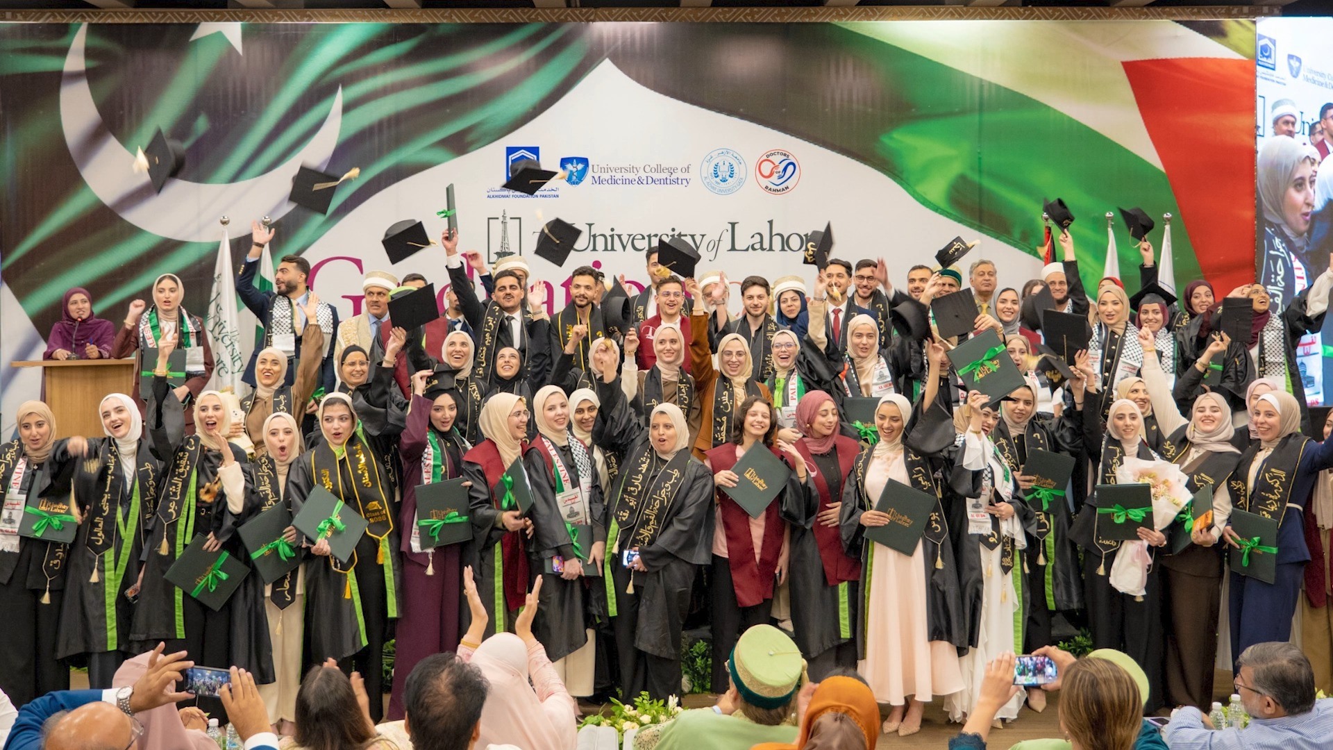 graduation dress pakistan 🎓🇵🇸 A Proud Milestone for Palestinian Students in Pakistan, A special ceremony was held at the University of Lahore, celebrating the academic achievements and resilience of 51 Palestinian bohemian