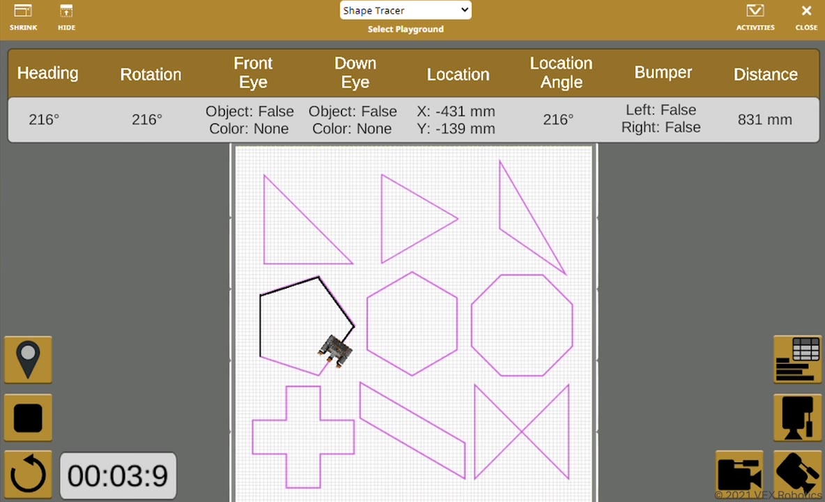 The Tracing Polygons activity is a new challenge on VEXcode VR designed ...