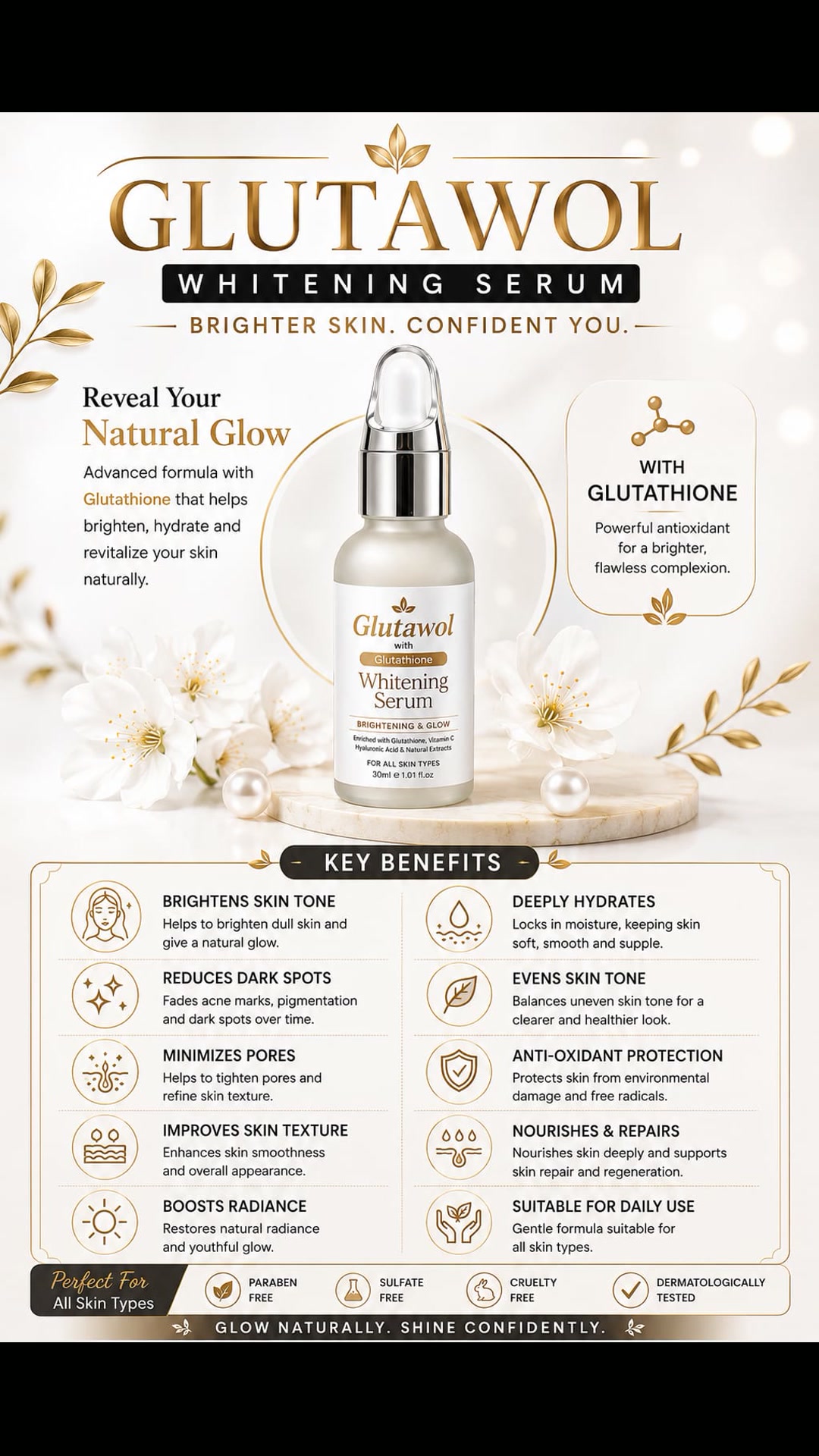 glutathione skin lightening serum Way of Living Official Beauty & Cosmetics on Reels BRIGHTENING BODY WASH Enhanced Oral BPC 157 looking skin tone Hydrates Size:16 Oz