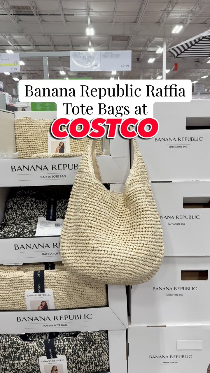 Banana Republic Raffia Tote Bags at Costco! #costco_empties 